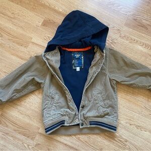 Kids' Tan and Navy Hooded Jacket